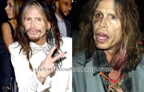 Steven Tyler without Makeup and Makeup
