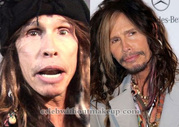 Steven Tyler without Makeup and Makeup