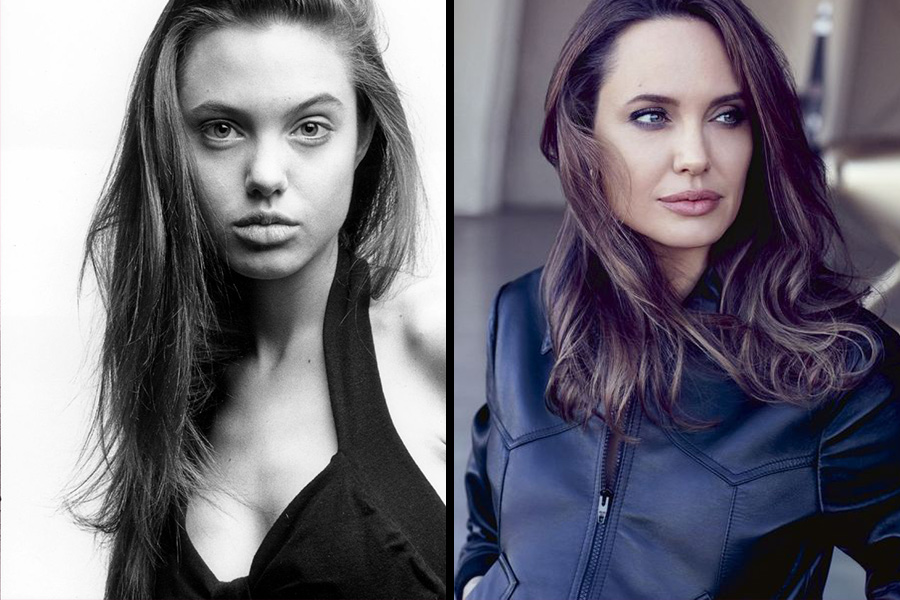 Angelina Jolie - then and now