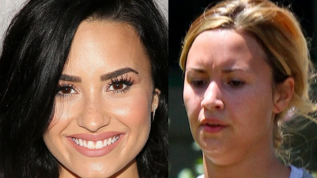 Demi Lovato without makeup before and after