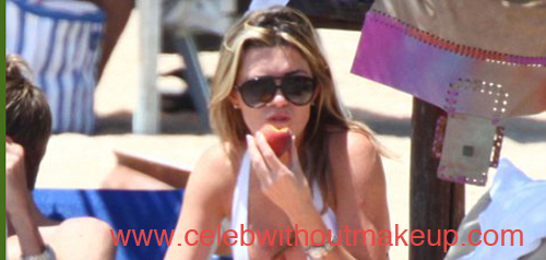 Abbey Clancy Without Makeup on Vacation