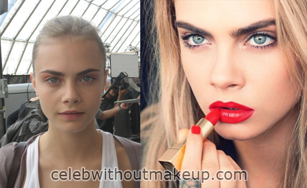 Cara Delevingne With and Without Makeup