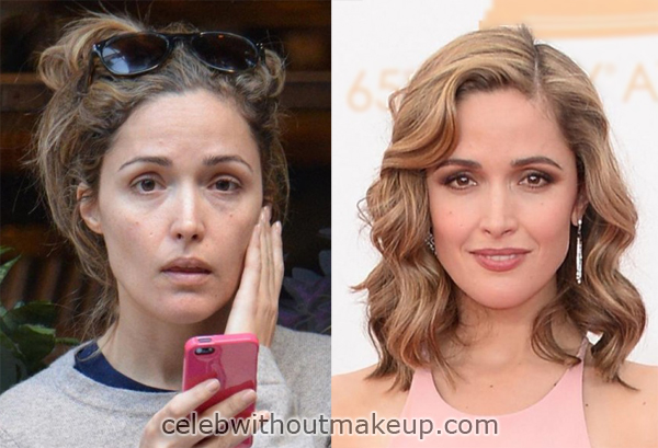 Rose Byrne Before and After Makeup