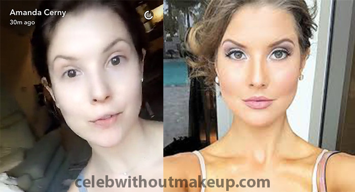 Amanda Cerny before and after makeup