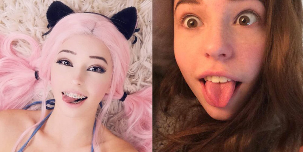 Belle Delphine Without Makeup - Before and After