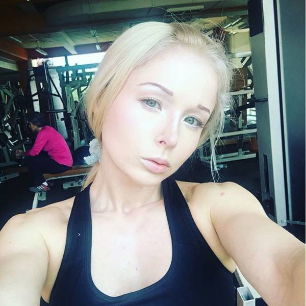 Human Barbie without makeup