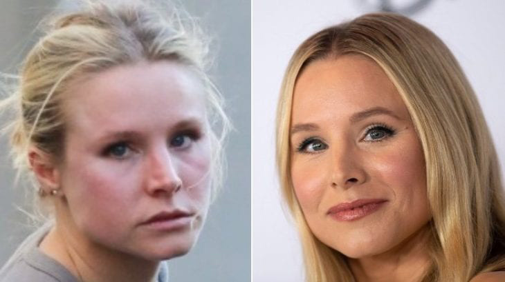 Kristen Bell without makeup omparison