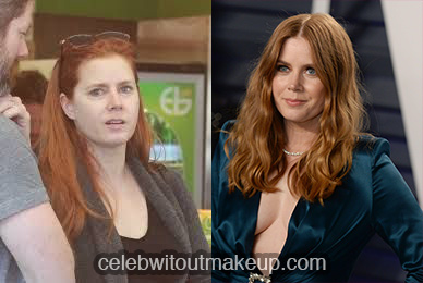 Amy Adams no makeup comparison