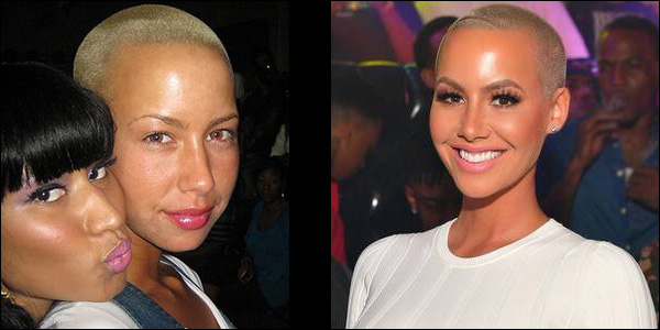 Amber Rose without makeup comparison