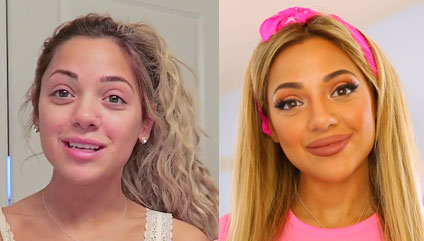 Gabi DeMartino with and without makeup